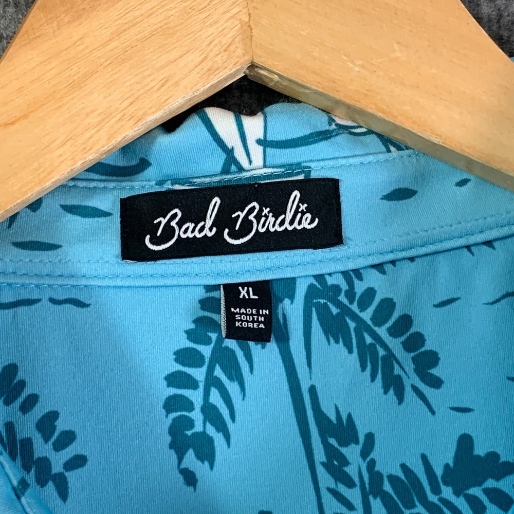 Bad Birdie Polo Men Extra Large Blue Geometric Golf Boat Island Beach - Picture 3 of 12